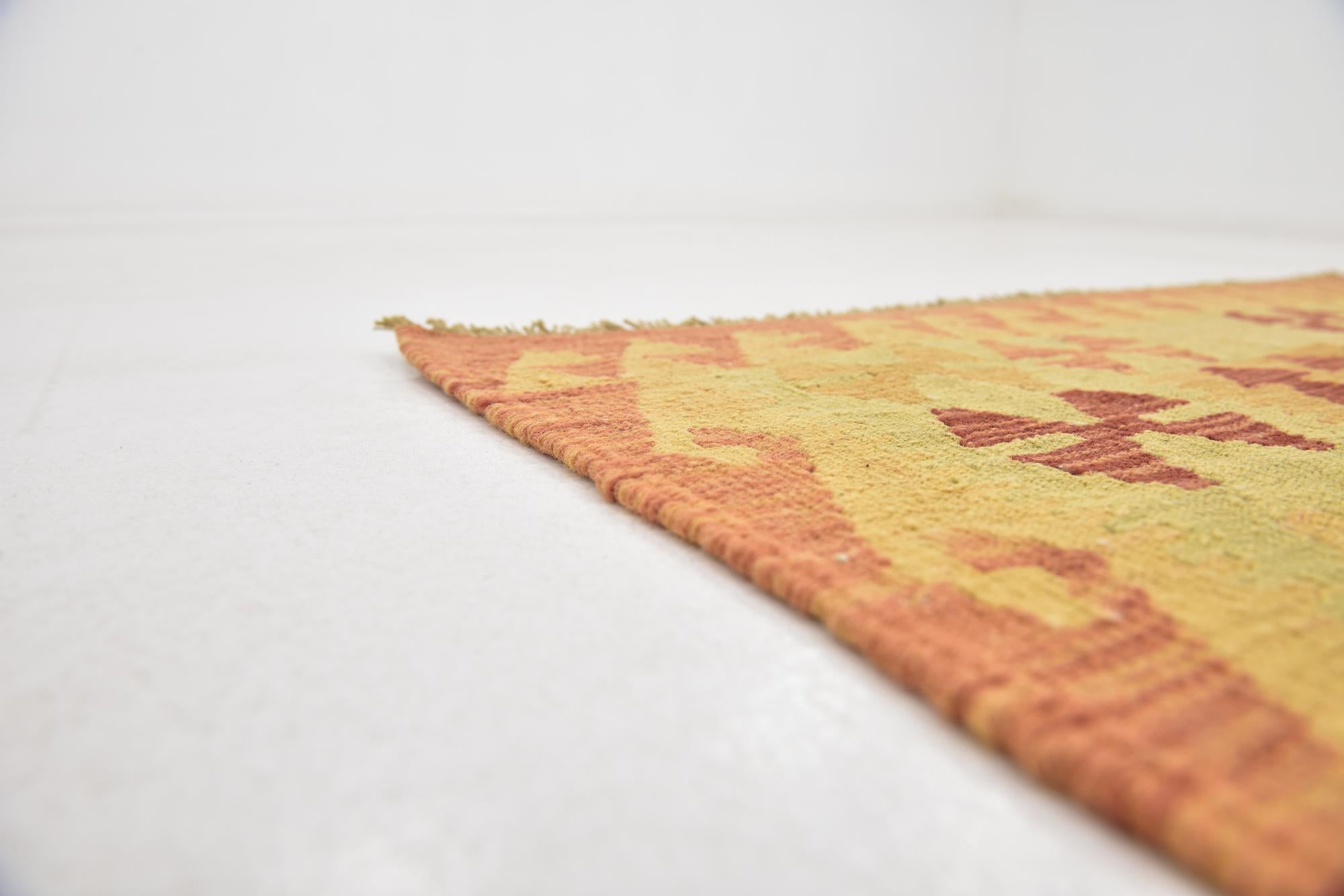 3' 3 x 4' 9 Hand Woven Kilim Waziri Wool Rug