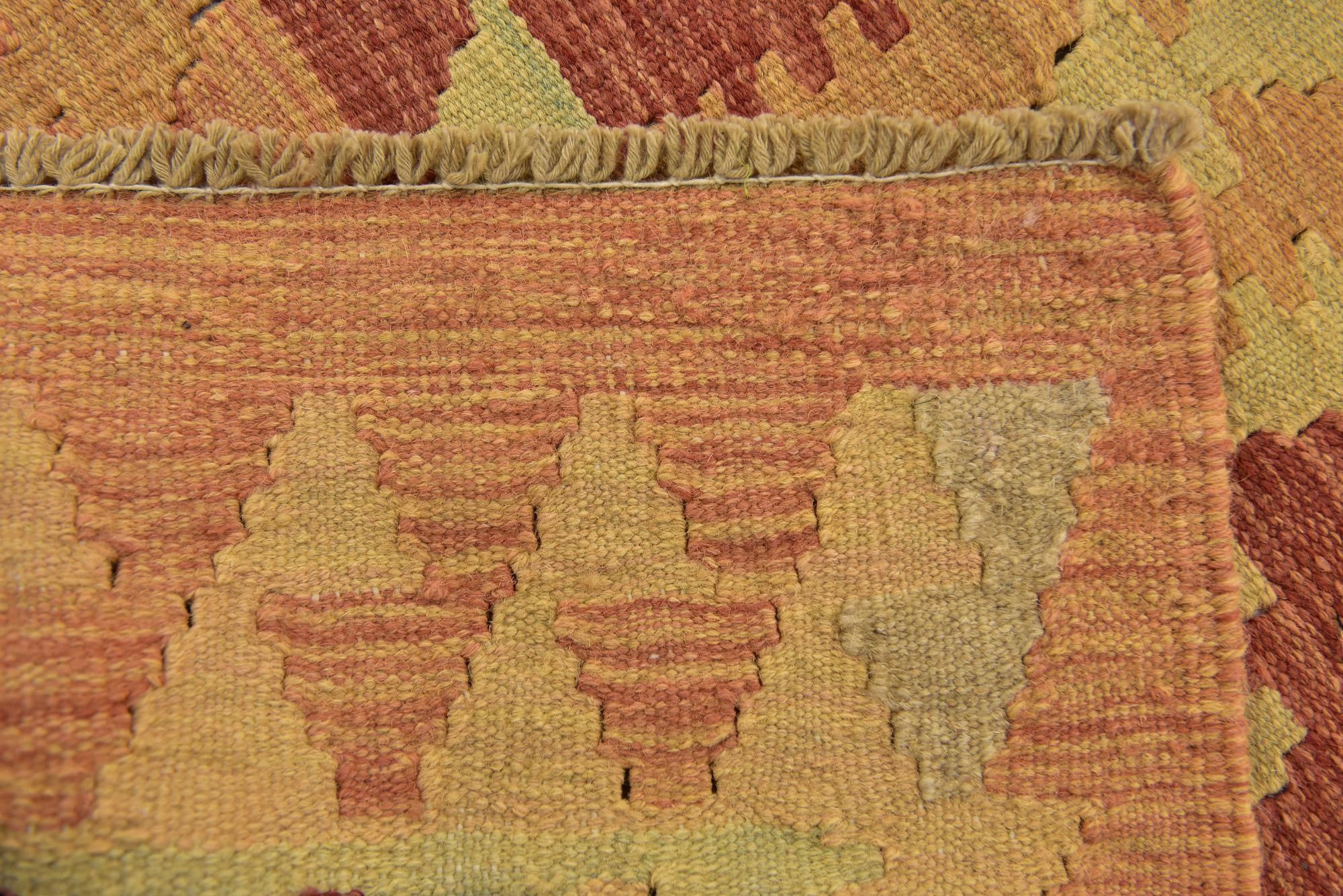 3' 3 x 4' 9 Hand Woven Kilim Waziri Wool Rug