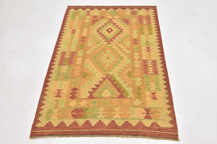 3' 2 x 5' Hand Woven Kilim Waziri Wool Rug
