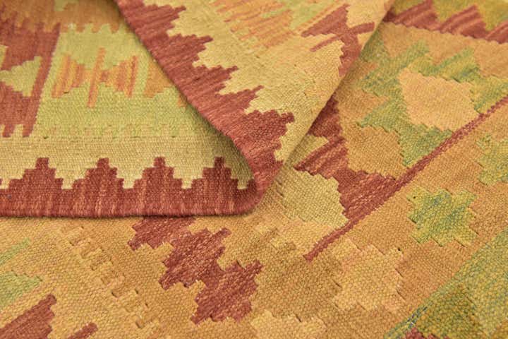 3' 2 x 5' Hand Woven Kilim Waziri Wool Rug