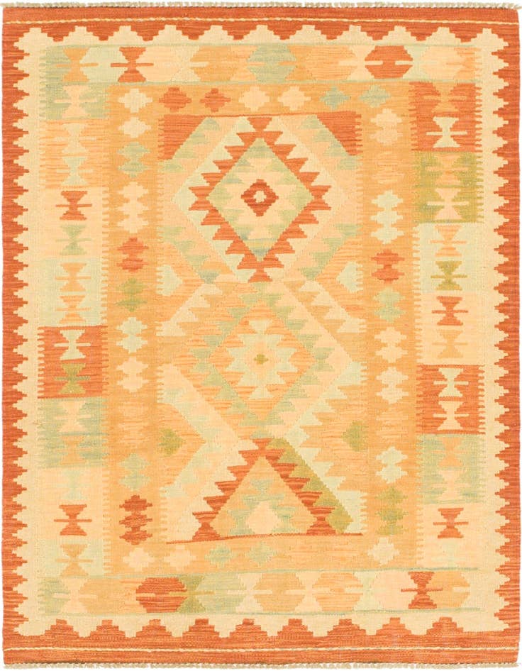 Detail image of 3' 2 x 5' Hand Woven Kilim Waziri Wool Rug