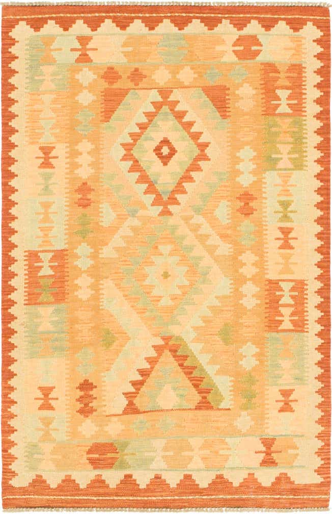 3' 2 x 5' Hand Woven Kilim Waziri Wool Rug