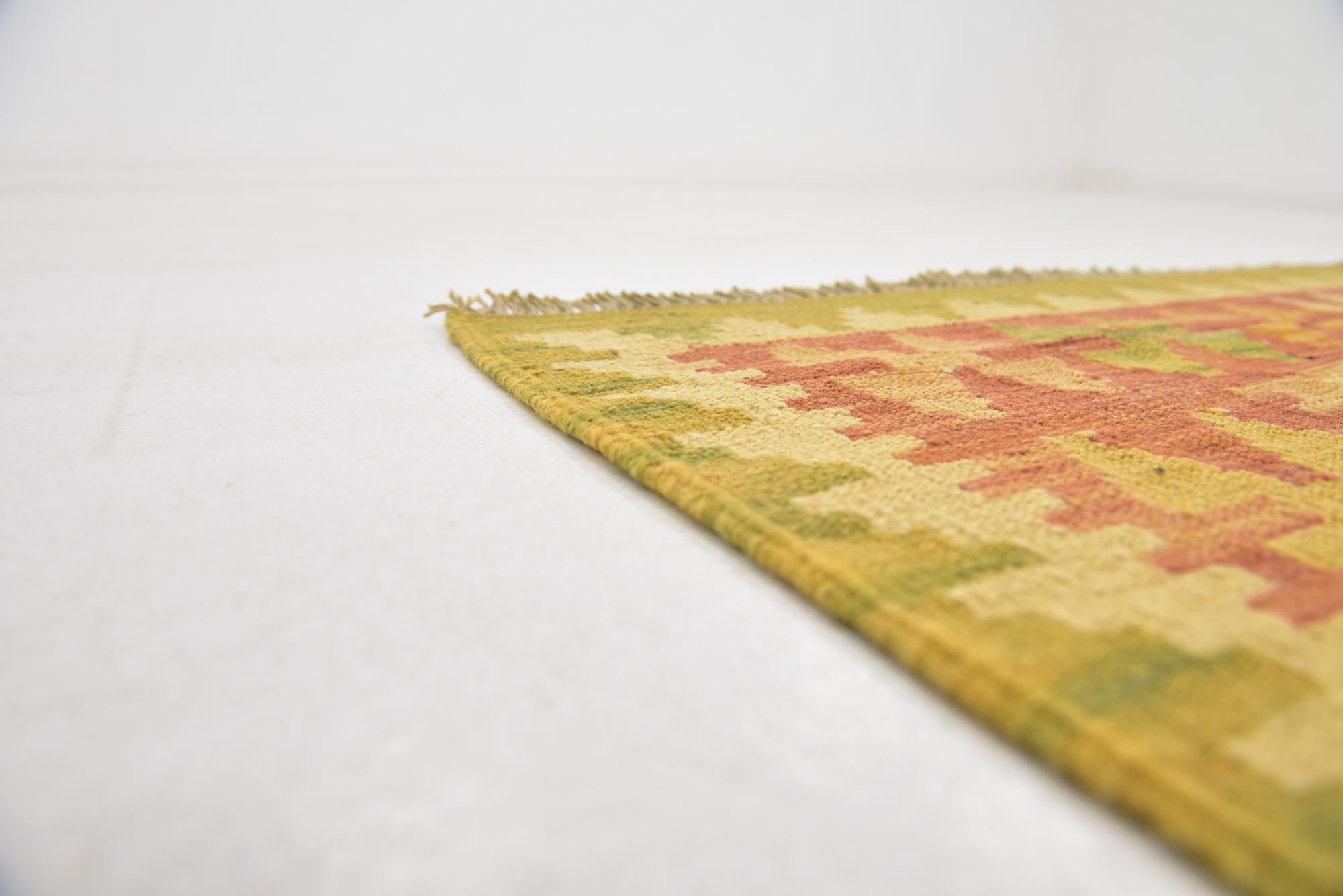 3' 3 x 5' Hand Woven Kilim Waziri Wool Rug