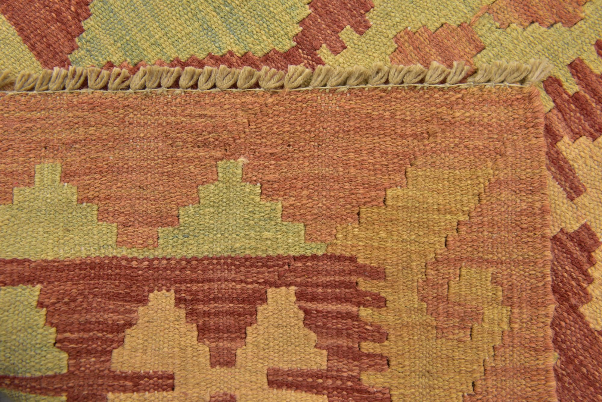 3' x 4' 10 Hand Woven Kilim Waziri Wool Rug