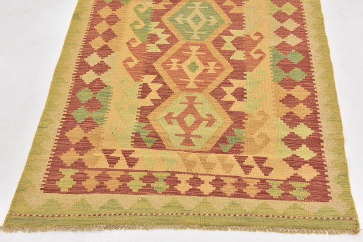 Detail image of 3' 4 x 5' 2 Hand Woven Kilim Waziri Wool Rug