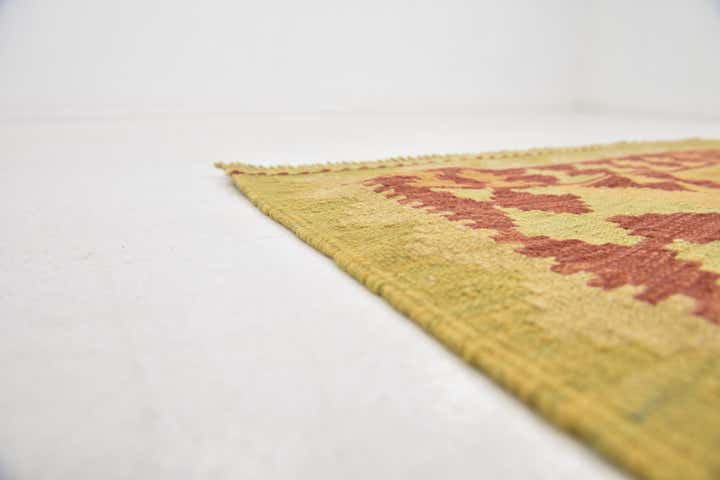 3' 4 x 5' 2 Hand Woven Kilim Waziri Wool Rug