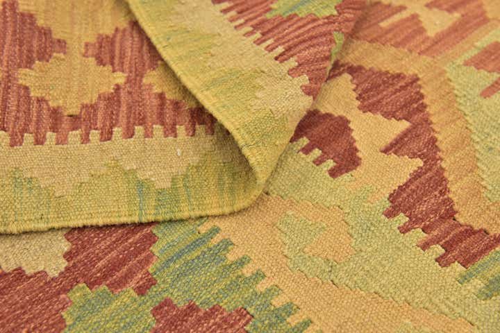 3' 4 x 5' 2 Hand Woven Kilim Waziri Wool Rug