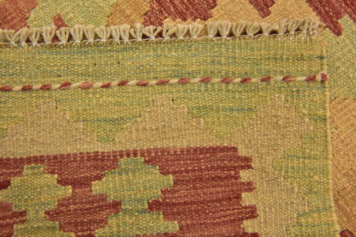 3' 4 x 5' 2 Hand Woven Kilim Waziri Wool Rug