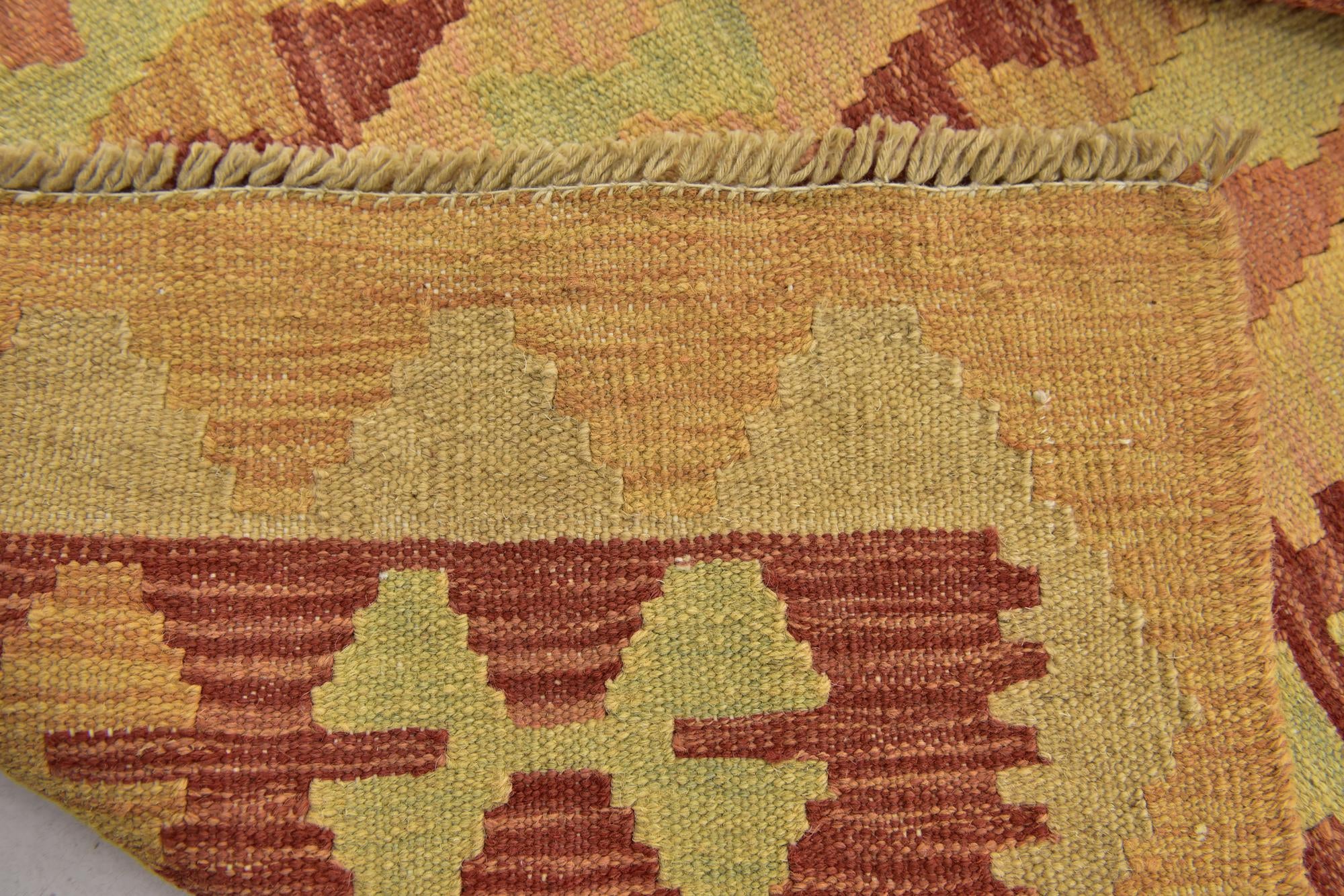 3' 3 x 5' Hand Woven Kilim Waziri Wool Rug
