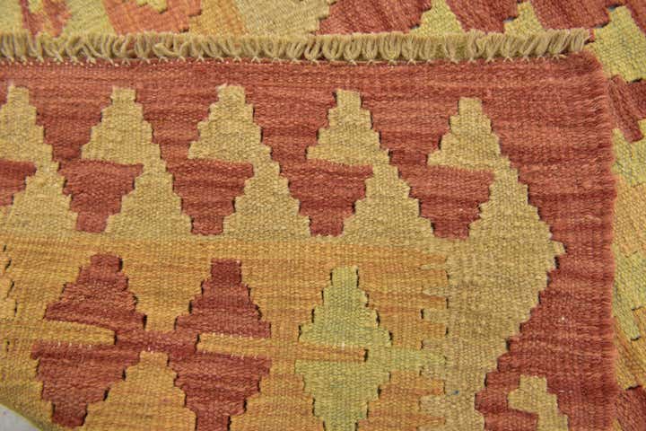 3' 5 x 4' 10 Hand Woven Kilim Waziri Wool Rug