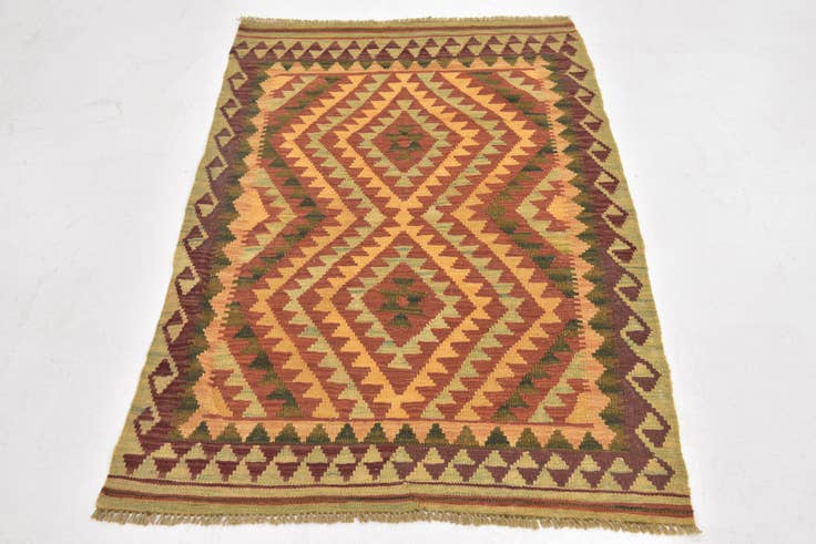 Detail image of 3' x 4' 5 Hand Woven Kilim Waziri Wool Rug