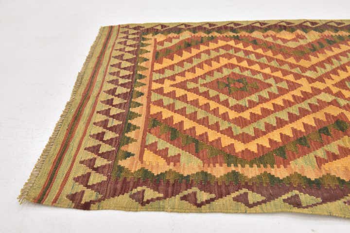 3' x 4' 5 Hand Woven Kilim Waziri Wool Rug