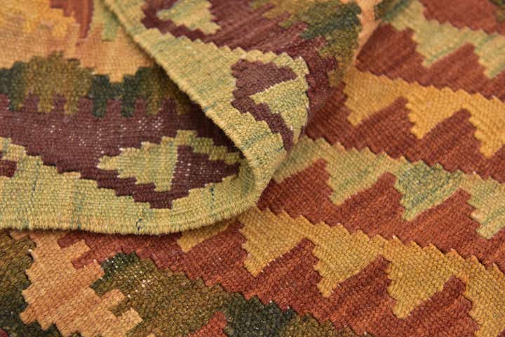3' x 4' 5 Hand Woven Kilim Waziri Wool Rug