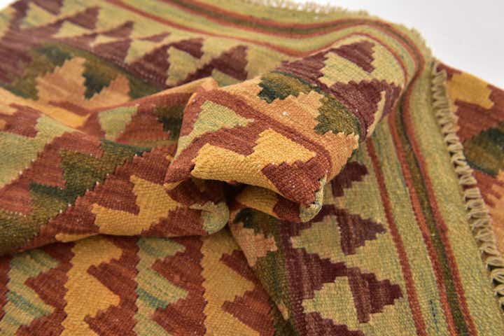 3' x 4' 5 Hand Woven Kilim Waziri Wool Rug