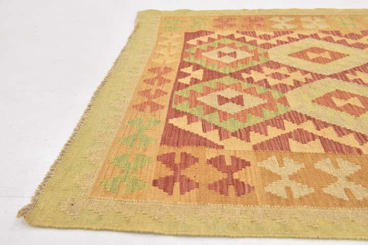 3' 4 x 5' Hand Woven Kilim Waziri Wool Rug