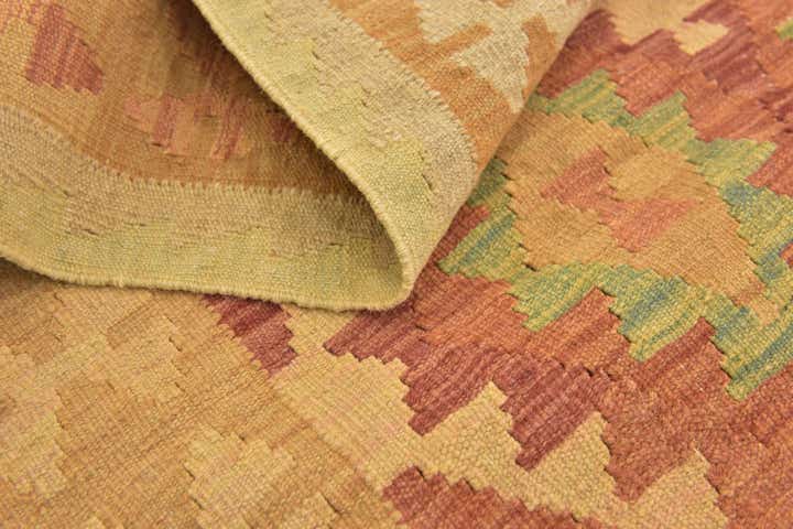 3' 4 x 5' Hand Woven Kilim Waziri Wool Rug