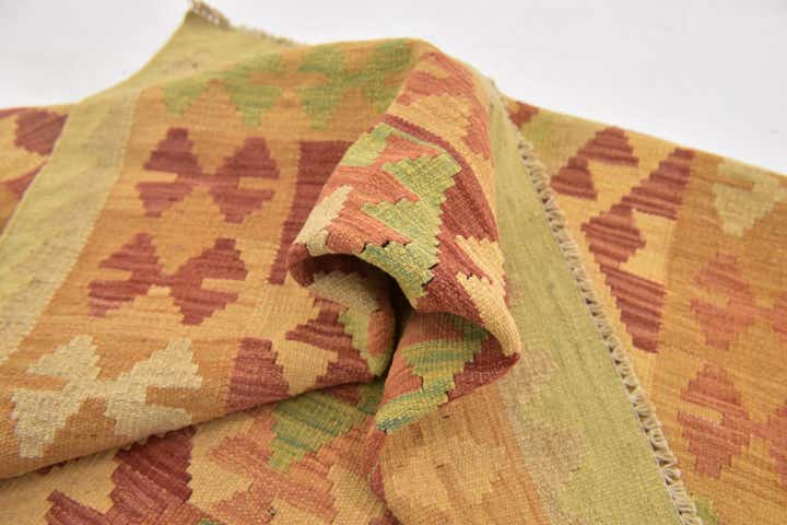 3' 4 x 5' Hand Woven Kilim Waziri Wool Rug