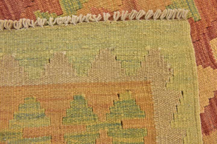 3' 4 x 5' Hand Woven Kilim Waziri Wool Rug