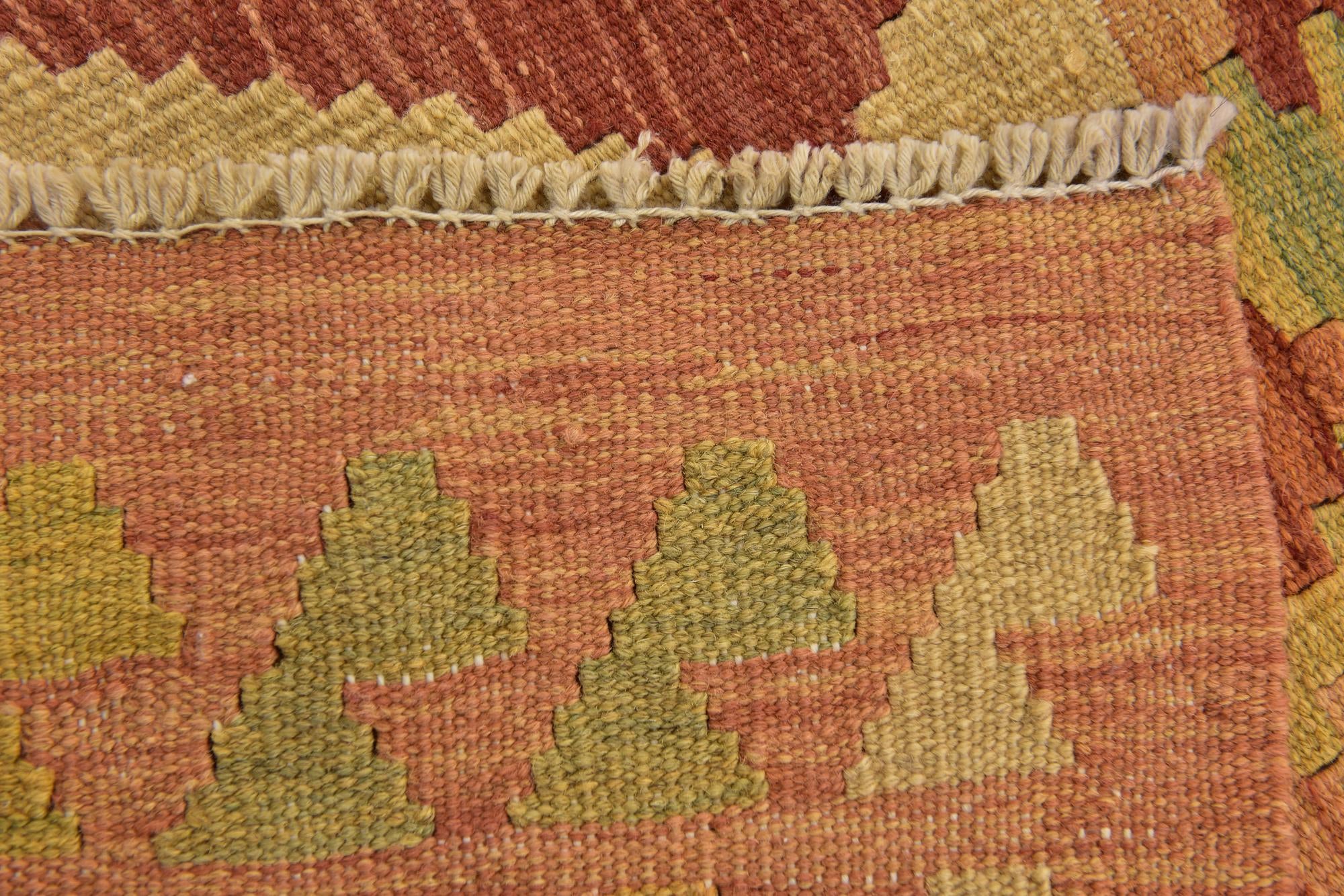 3' 5 x 4' 10 Hand Woven Kilim Waziri Wool Rug