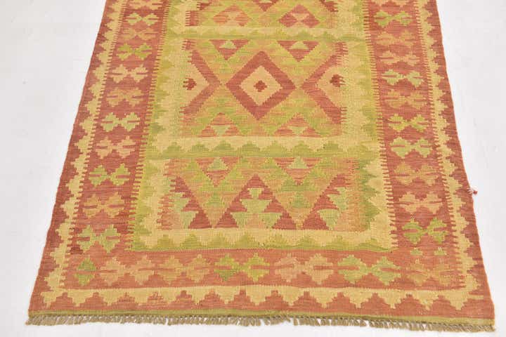 3' 4 x 5' Hand Woven Kilim Waziri Wool Rug