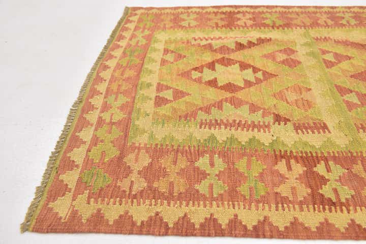 3' 4 x 5' Hand Woven Kilim Waziri Wool Rug