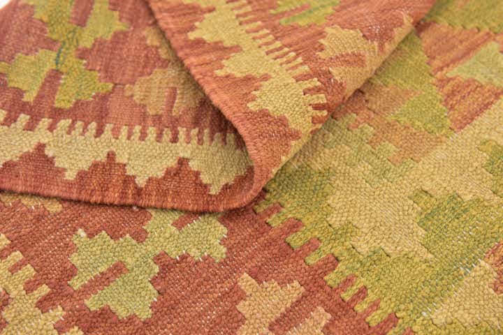 3' 4 x 5' Hand Woven Kilim Waziri Wool Rug