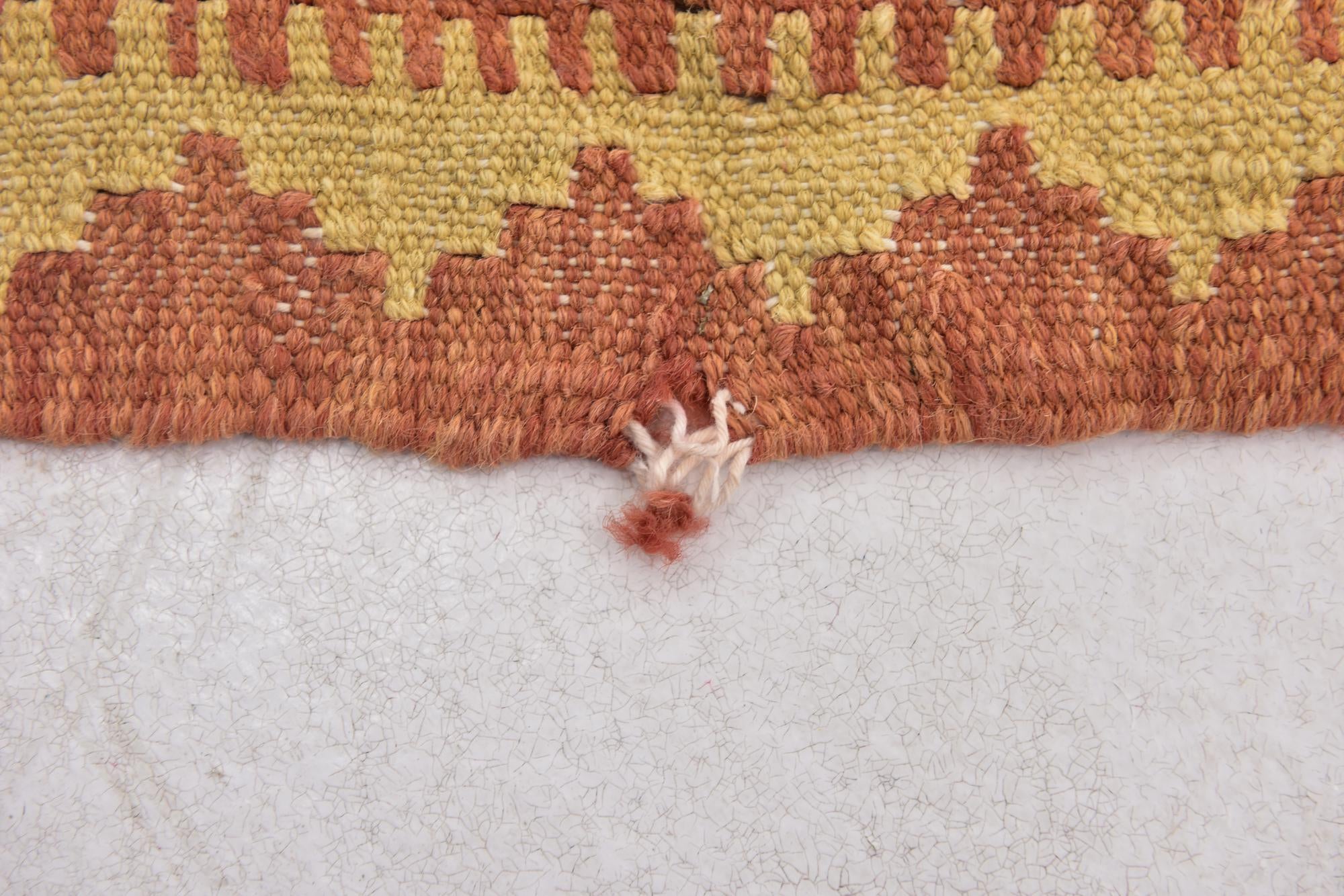 3' 4 x 5' Hand Woven Kilim Waziri Wool Rug