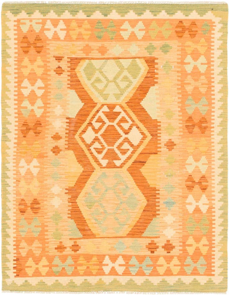 Detail image of 3' 3 x 5' Hand Woven Kilim Waziri Wool Rug