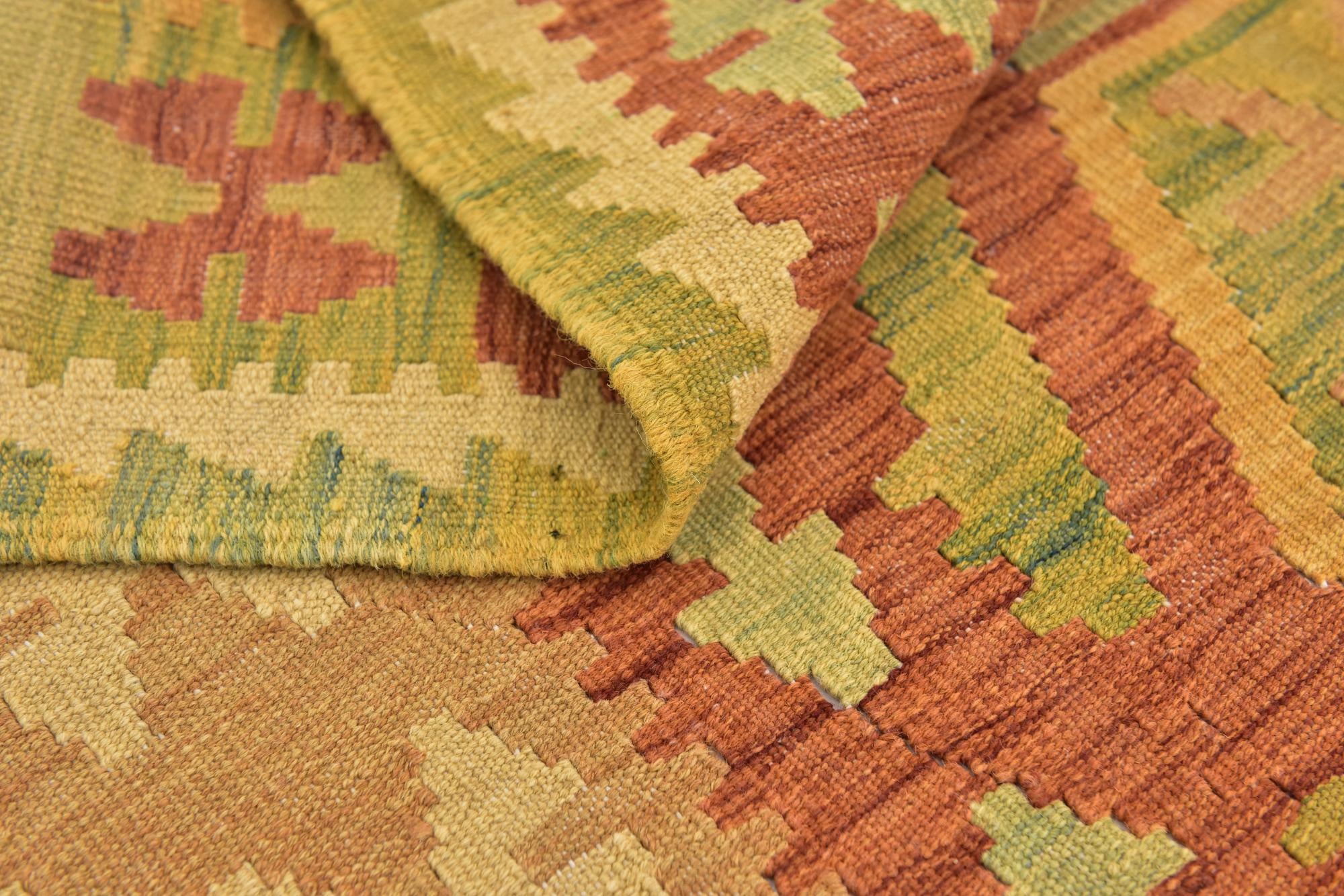 3' 2 x 5' Hand Woven Kilim Waziri Wool Rug