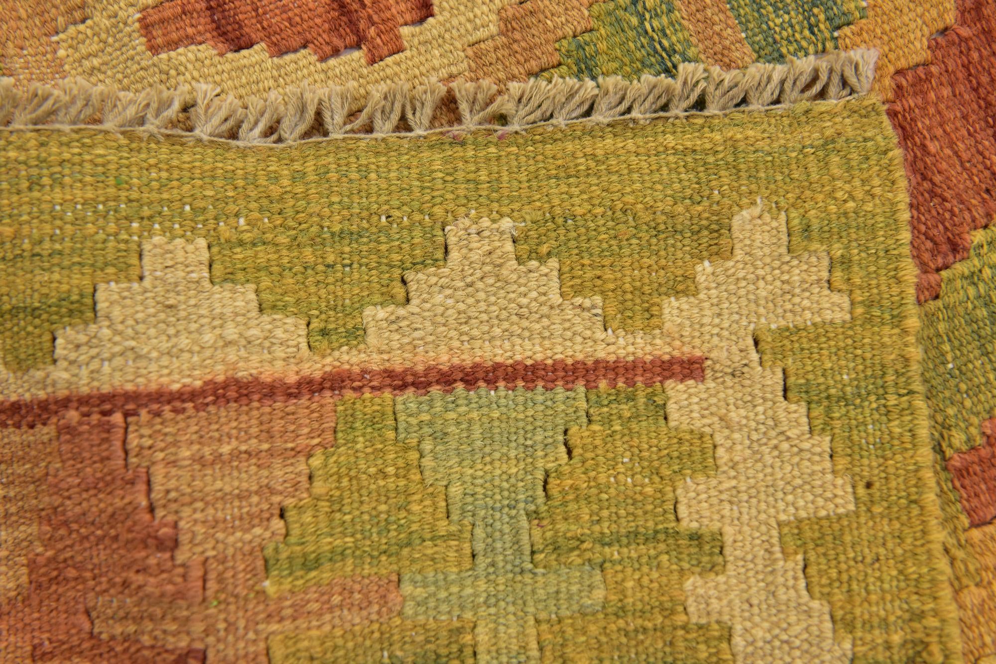 3' 2 x 5' Hand Woven Kilim Waziri Wool Rug