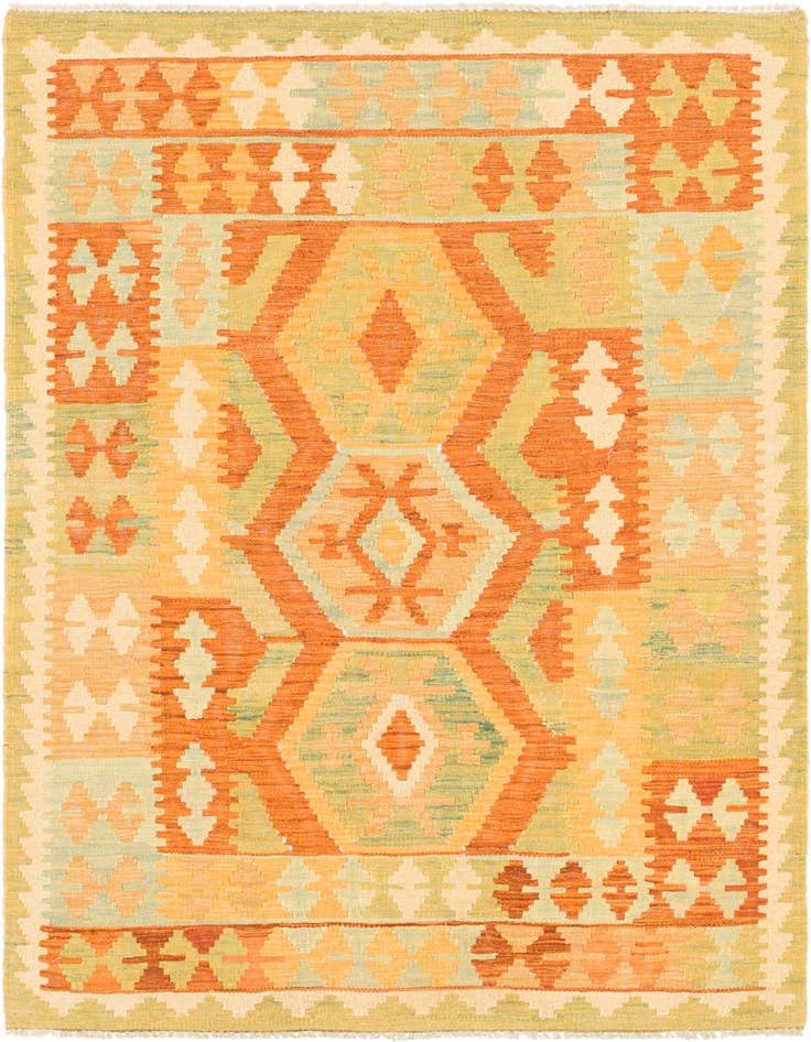 Detail image of 3' 2 x 5' Hand Woven Kilim Waziri Wool Rug