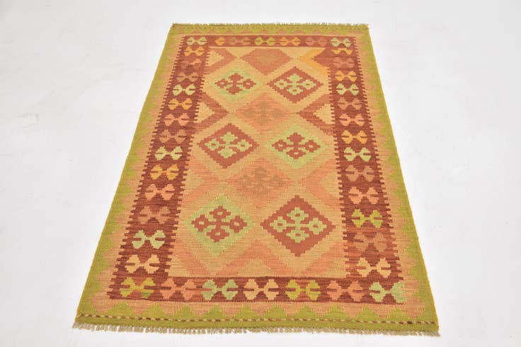 Detail image of 3' x 4' 10 Hand Woven Kilim Waziri Wool Rug