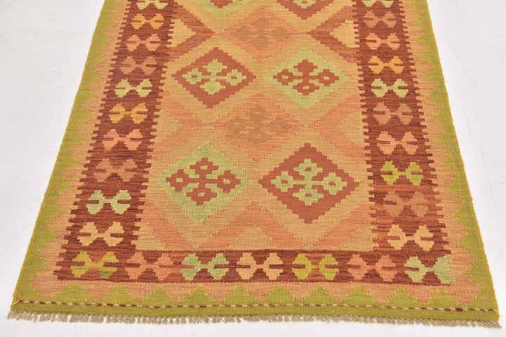 3' x 4' 10 Hand Woven Kilim Waziri Wool Rug