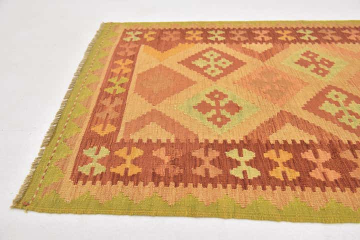 3' x 4' 10 Hand Woven Kilim Waziri Wool Rug