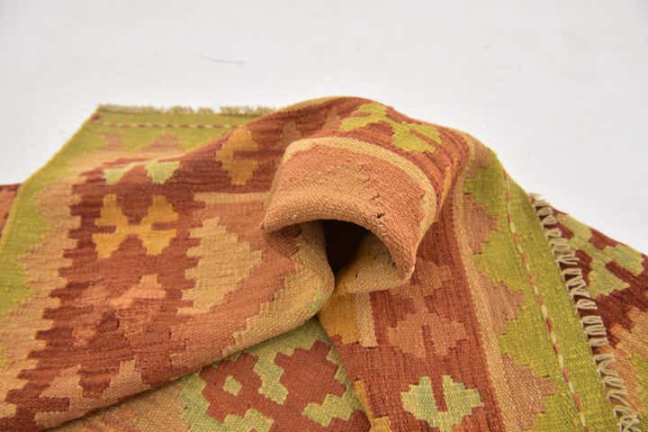 3' x 4' 10 Hand Woven Kilim Waziri Wool Rug