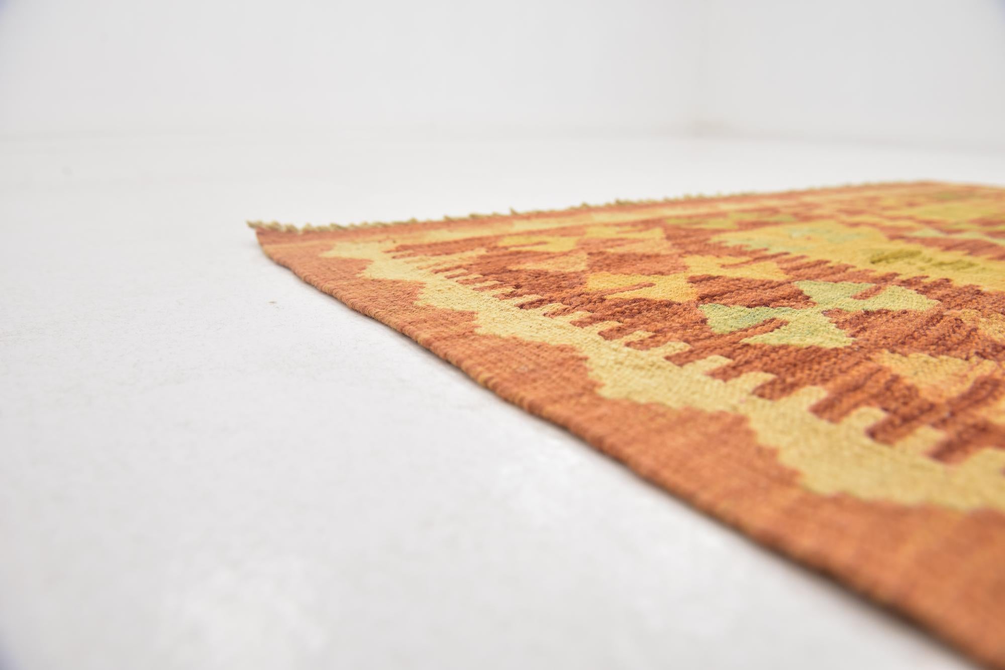 3' x 4' 10 Hand Woven Kilim Waziri Wool Rug