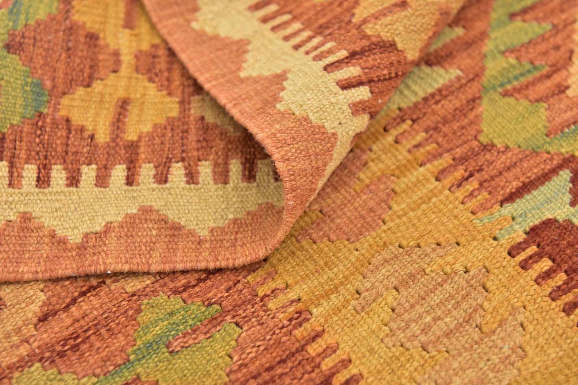 3' x 4' 10 Hand Woven Kilim Waziri Wool Rug