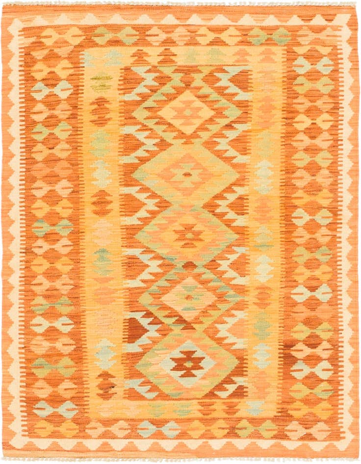 Detail image of 3' x 4' 10 Hand Woven Kilim Waziri Wool Rug