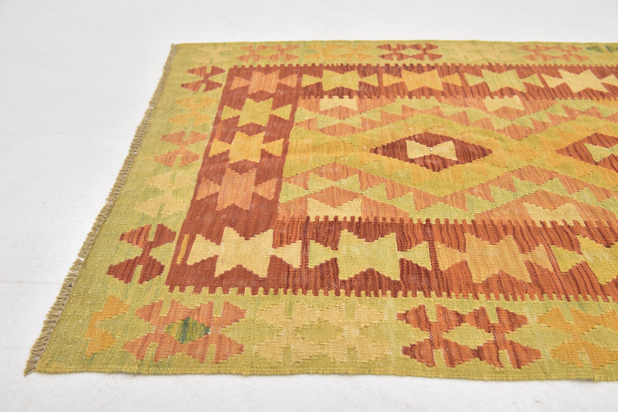 3' x 5' Hand Woven Kilim Waziri Wool Rug