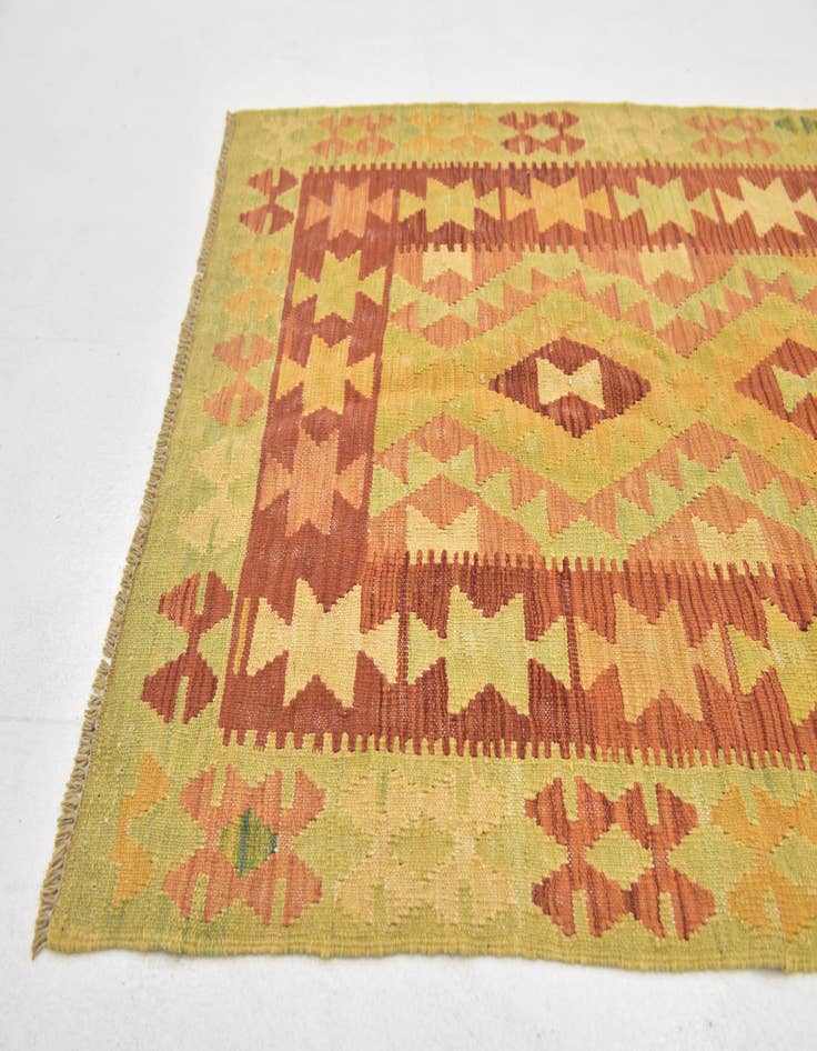 Detail image of 3' x 5'  Hand Woven Kilim Waziri Wool Rug