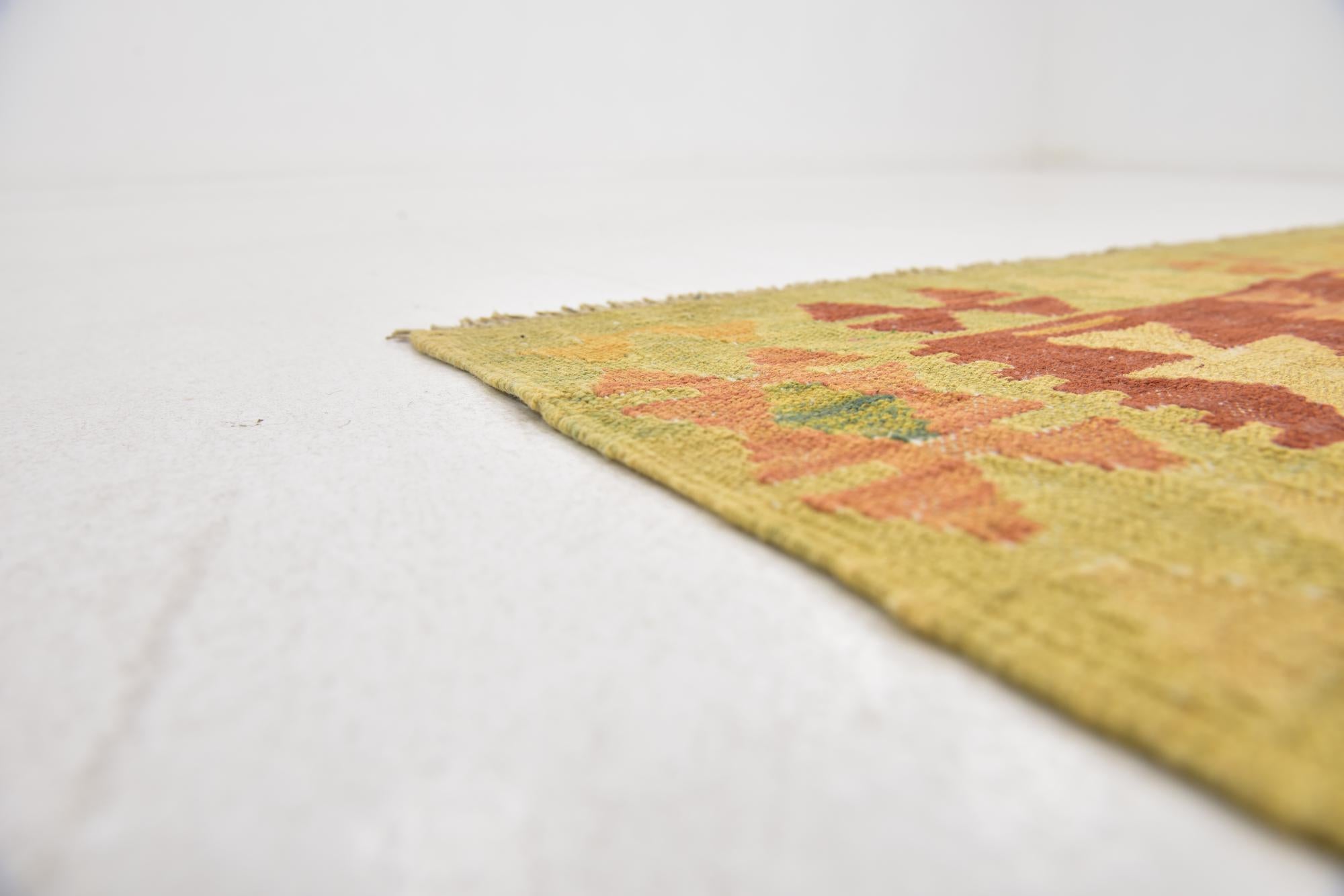 3' x 5' Hand Woven Kilim Waziri Wool Rug