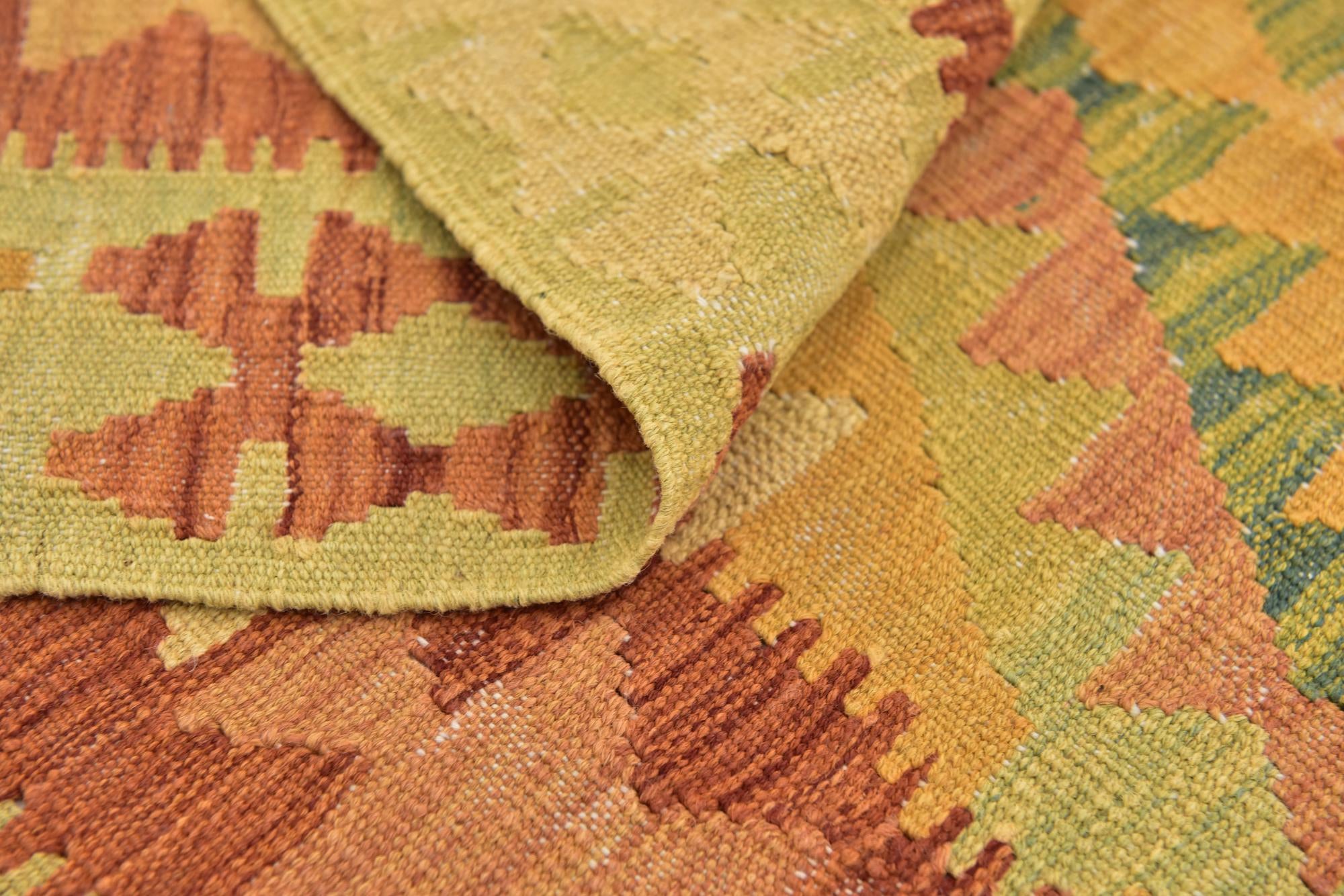 3' x 5' Hand Woven Kilim Waziri Wool Rug