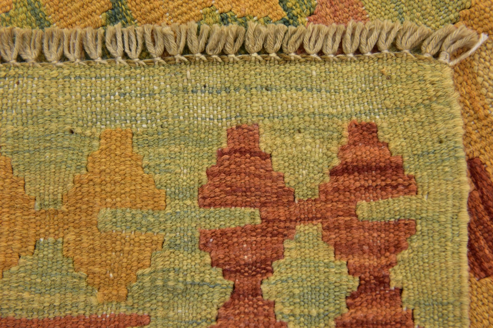 3' x 5' Hand Woven Kilim Waziri Wool Rug