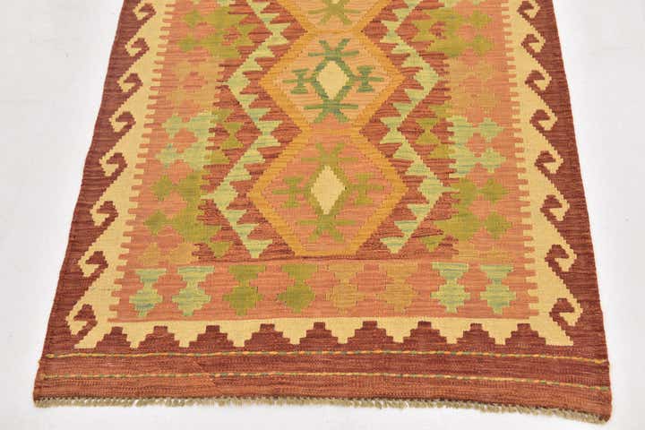 3' 2 x 5' Hand Woven Kilim Waziri Wool Rug