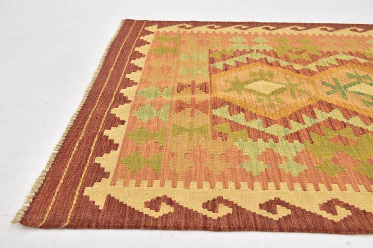 Detail image of 3' 2 x 5' Hand Woven Kilim Waziri Wool Rug