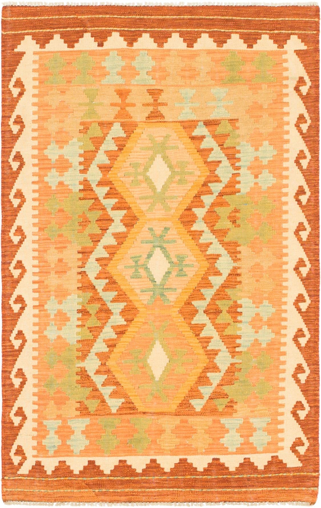 3' 2 x 5' Hand Woven Kilim Waziri Wool Rug