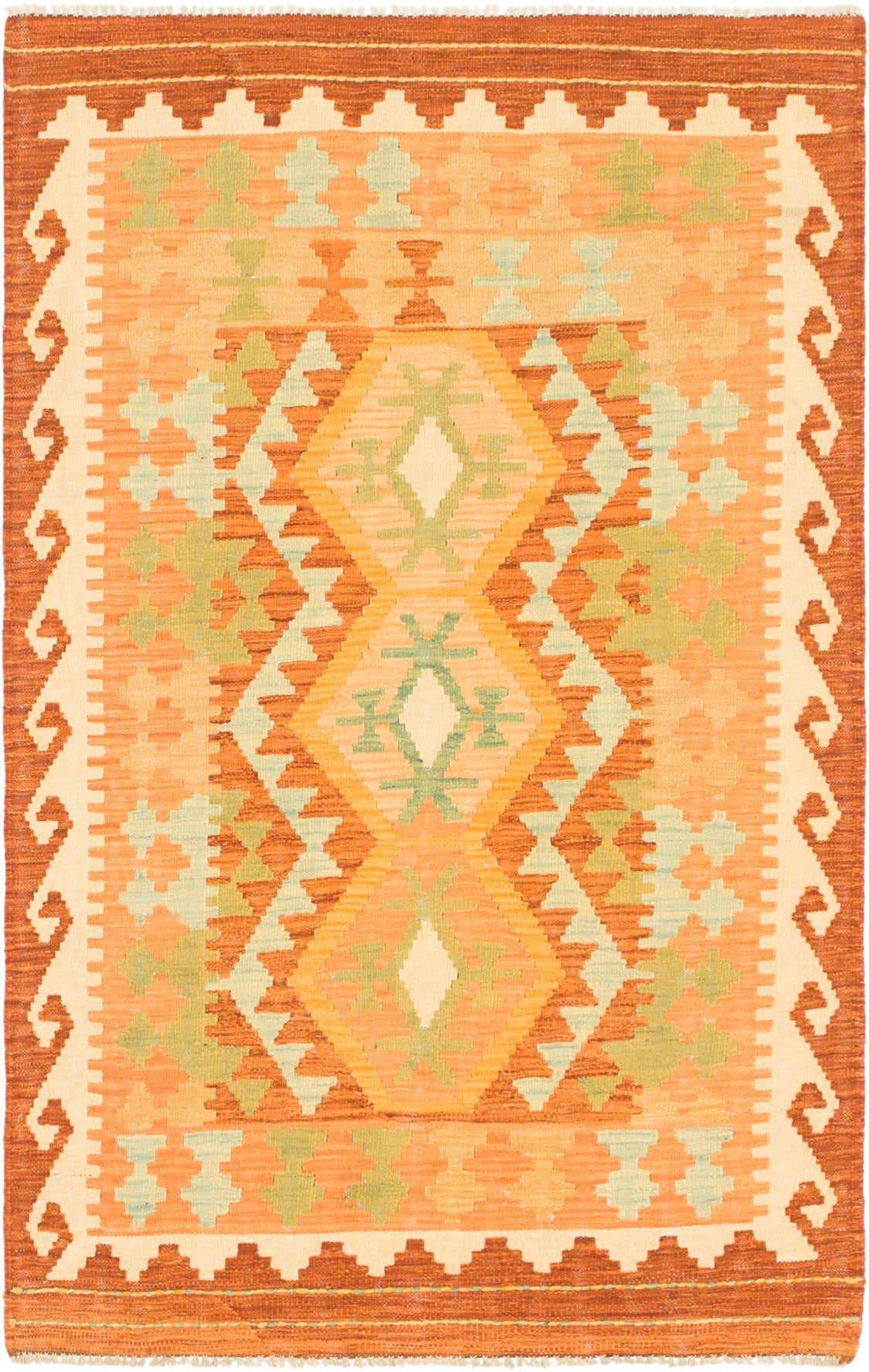 3' 2 x 5' Hand Woven Kilim Waziri Wool Rug