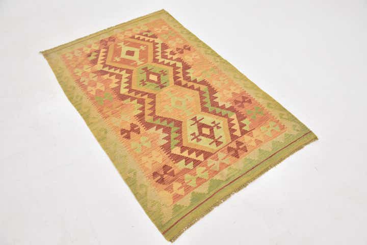 100cm x 150cm Handgewebt Kilim Waziri Wolle Teppich