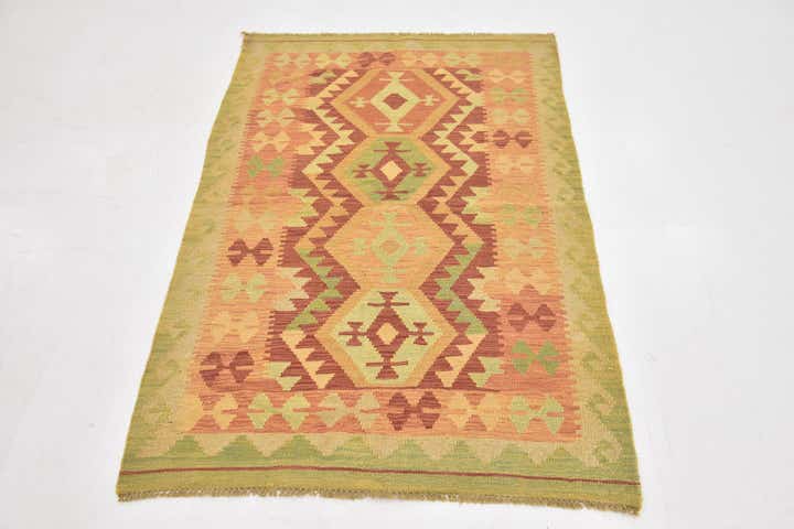 100cm x 150cm Handgewebt Kilim Waziri Wolle Teppich