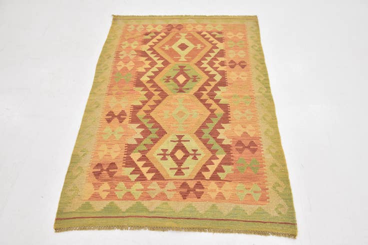 Detailansicht von 100cm x 150cm Handgewebt Kilim Waziri Wolle Teppich